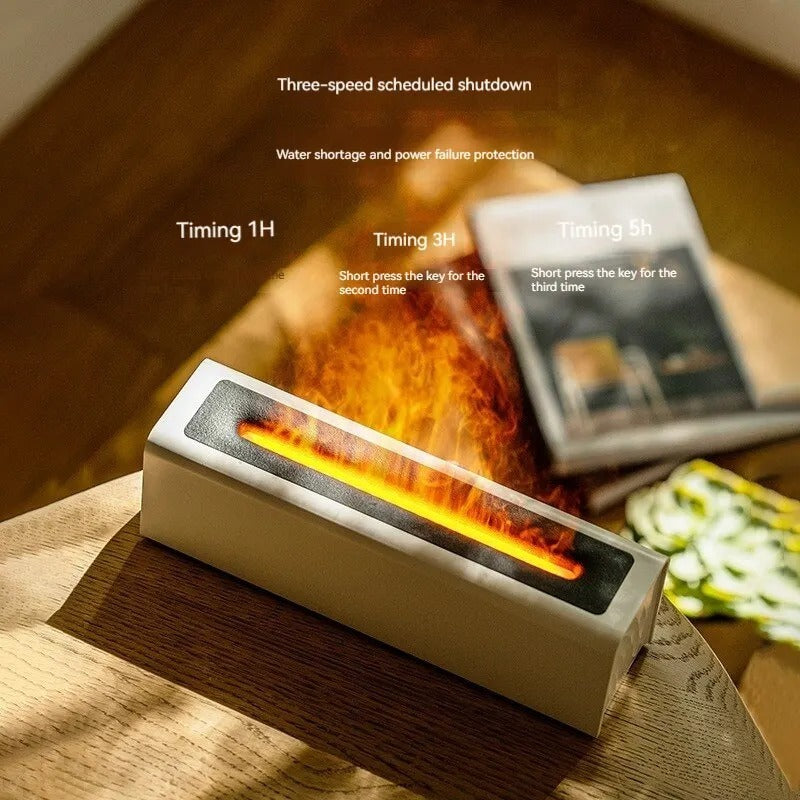 Flame Glow™ USB Aroma Diffuser – Rainy Night Ambience & Relaxing Mist