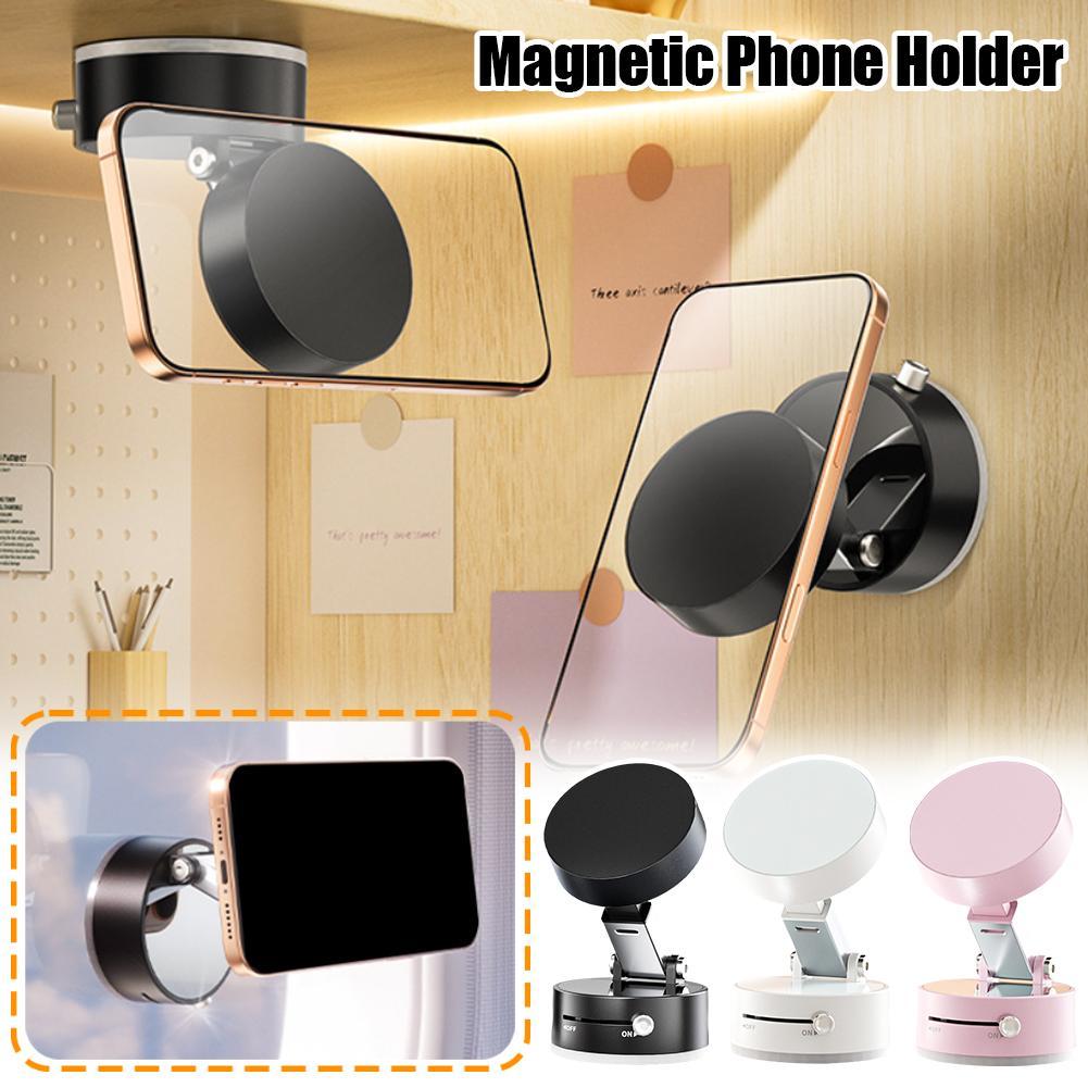 Magnetic Foldable Car Phone Holder – Strong Vacuum Suction Cup, 360° Rotation, Hands-Free Navigation Mount"