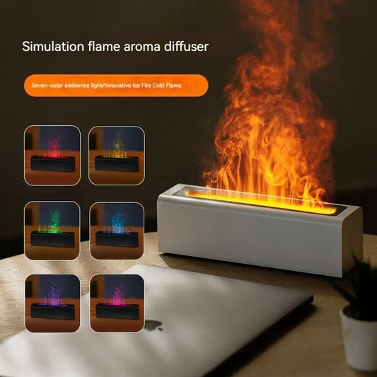 Flame Glow™ USB Aroma Diffuser – Rainy Night Ambience & Relaxing Mist