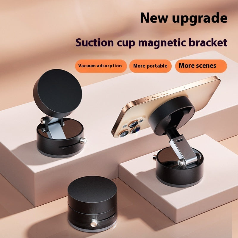 Magnetic Foldable Car Phone Holder – Strong Vacuum Suction Cup, 360° Rotation, Hands-Free Navigation Mount"