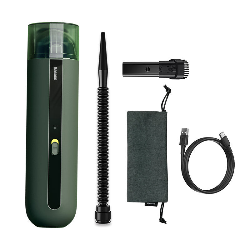 BASEUS Wireless Car Vacuum Cleaner – 5000Pa Suction, HEPA Filter, 6000mAh Battery – Dark Night Green & Bright Moon White