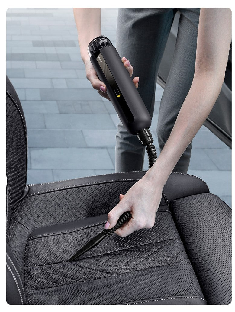 BASEUS Wireless Car Vacuum Cleaner – 5000Pa Suction, HEPA Filter, 6000mAh Battery – Dark Night Green & Bright Moon White