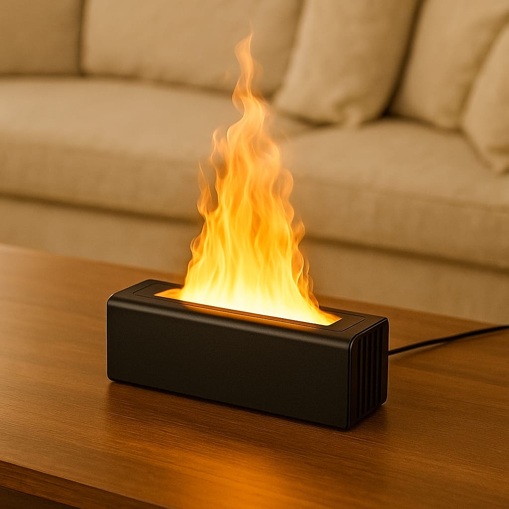 Flame Glow™ USB Aroma Diffuser – Rainy Night Ambience & Relaxing Mist