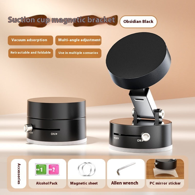 Magnetic Foldable Car Phone Holder – Strong Vacuum Suction Cup, 360° Rotation, Hands-Free Navigation Mount"