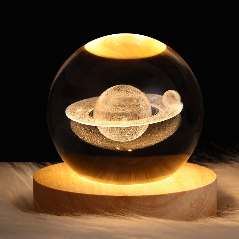 MOON  crystal ball lamp  -3D Moon night light USB  Table lamp for Bedroom Home Decore style  & gift
