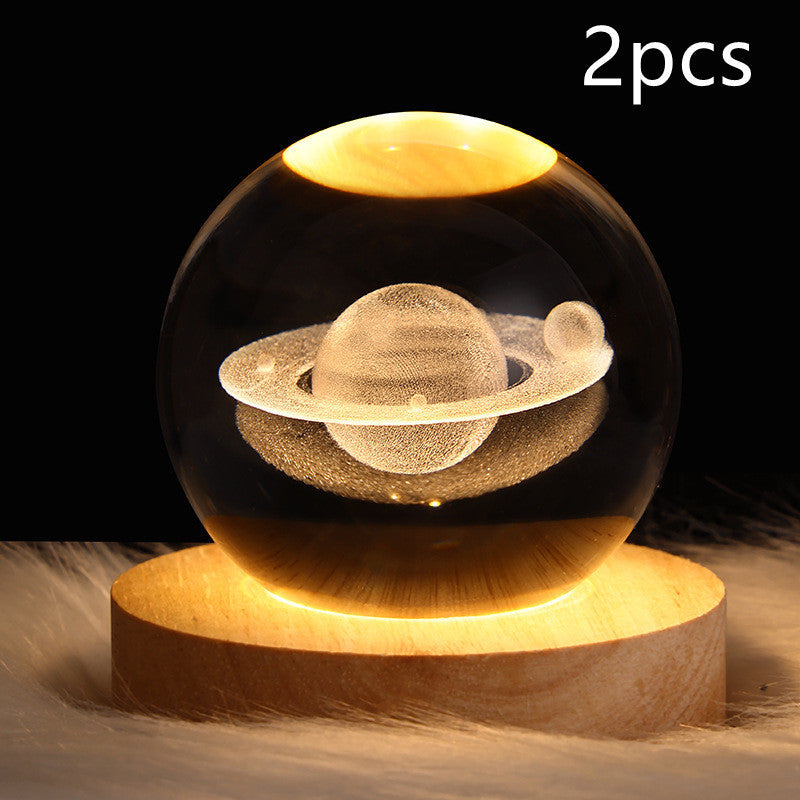 MOON  crystal ball lamp  -3D Moon night light USB  Table lamp for Bedroom Home Decore style  & gift
