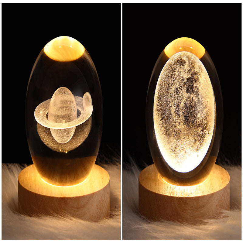 MOON  crystal ball lamp  -3D Moon night light USB  Table lamp for Bedroom Home Decore style  & gift